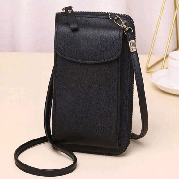 3/$30 Ladies Black Cell Phone Bag - Picture 3 of 10